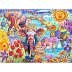 Puzzle Elephants in the Garden