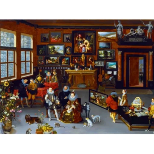 Puzzle Hieronymus Francken Iicirca - The Archdukes Albert and Isabella Visiting a Collector's Cabinet, 1623