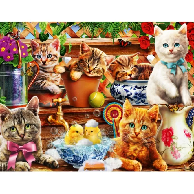 Puzzle Kittens in the Potting Shed