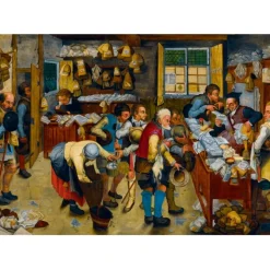 Puzzle Pieter Brueghel the Younger - The Tax-collector's Office, 1615