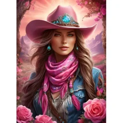 Puzzle Pink Cowgirl