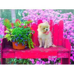 Puzzle Puppy in the Colorful Garden