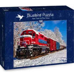 Puzzle Red Train In The Snow