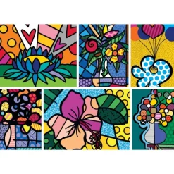 Puzzle Romero Britto - Collage: Flowers