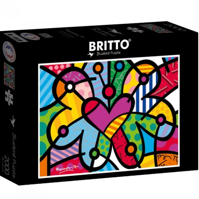 Puzzle Romero Britto - Heart butterfly