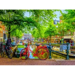 Puzzle The Red Bike in Amsterdam