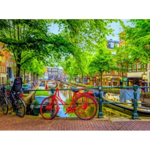 Puzzle The Red Bike in Amsterdam